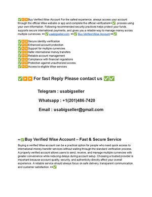[Solved] 7 Key Benefits Of Buying Verified Wise Accounts