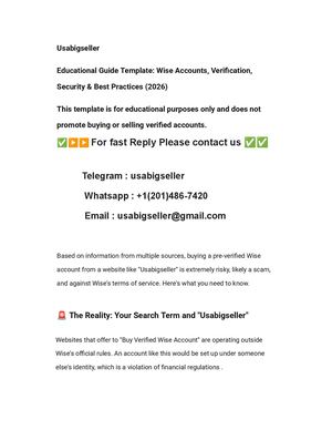 Top 17 Sites To Buying Verified Wise Accounts Usa & Uk