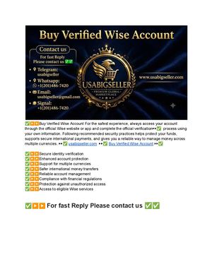 Best Place To Buy Verified Wise Accounts Online Docx
