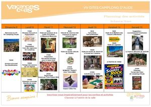 Planning Du 9 Au 15 Aout 26