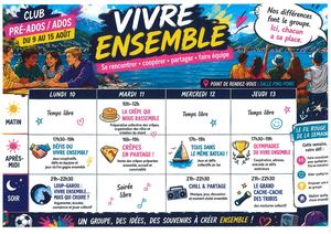 Programme Ados Du 09 Au 15 Oaût 2026