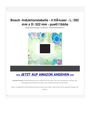 Bosch -Induktionstabelle - 4 HÃƒÂ¤user - L: 592 mm x D: 522 mm - pue611bb5e