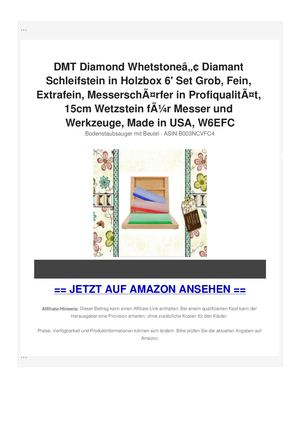 DMT Diamond WhetstoneÃ¢Â„Â¢ Diamant Schleifstein in Holzbox 6' Set Grob, Fein, Extrafein, MesserschÃƒÂ¤rfer in ProfiqualitÃƒÂ¤t, 15cm Wetzstein fÃƒÂ¼r Messer und Werkzeuge, Made in USA, W6EFC