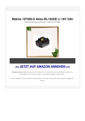 Makita 197280-8 Akku-BL1850B Li 18V 5Ah