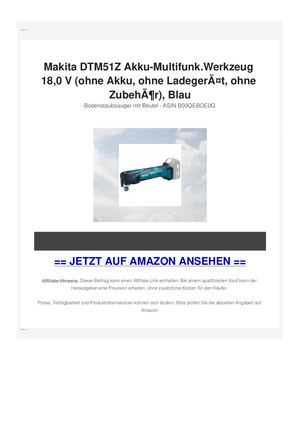 Makita DTM51Z Akku-Multifunk.Werkzeug 18,0 V (ohne Akku, ohne LadegerÃƒÂ¤t, ohne ZubehÃƒÂ¶r), Blau