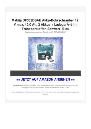 Makita DF333DSAE Akku-Bohrschrauber 12 V max. / 2,0 Ah, 2 Akkus + LadegerÃƒÂ¤t im Transportkoffer, Schwarz, Blau