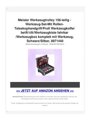 Meister Werkzeugtrolley 156-teilig - Werkzeug-Set-Mit Rollen- Teleskophandgriff/Profi Werkzeugkoffer befÃƒÂ¼llt/Werkzeugkiste fahrbar /Werkzeugbox komplett mit Werkzeug, Schwarz/Silber, 8971440