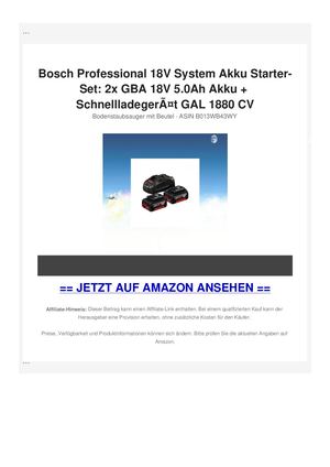 Bosch Professional 18V System Akku Starter-Set: 2x GBA 18V 5.0Ah Akku + SchnellladegerÃƒÂ¤t GAL 1880 CV