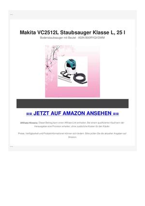 Makita VC2512L Staubsauger Klasse L, 25 l