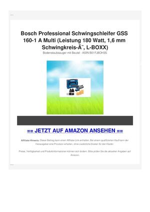 Bosch Professional Schwingschleifer GSS 160-1 A Multi (Leistung 180 Watt, 1,6 mm Schwingkreis-ÃƒÂ˜, L-BOXX)
