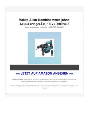 Makita Akku-Kombihammer (ohne Akku/LadegerÃƒÂ¤t, 18 V) DHR243Z