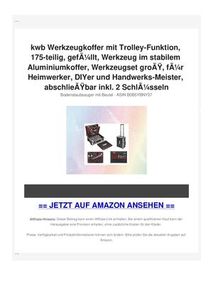 kwb Werkzeugkoffer mit Trolley-Funktion, 175-teilig, gefÃƒÂ¼llt, Werkzeug im stabilem Aluminiumkoffer, Werkzeugset groÃƒÂŸ, fÃƒÂ¼r Heimwerker, DIYer und Handwerks-Meister, abschlieÃƒÂŸbar inkl. 2 SchlÃƒÂ¼sseln