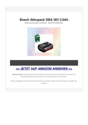Bosch Akkupack GBA 36V 2.0Ah