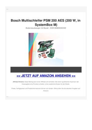Bosch Multischleifer PSM 200 AES (200 W, in SystemBox M)