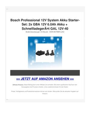 Bosch Professional 12V System Akku Starter-Set: 2x GBA 12V 6.0Ah Akku + SchnellladegerÃƒÂ¤t GAL 12V-40