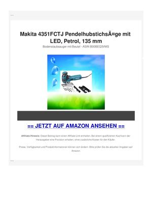 Makita 4351FCTJ PendelhubstichsÃƒÂ¤ge mit LED, Petrol, 135 mm