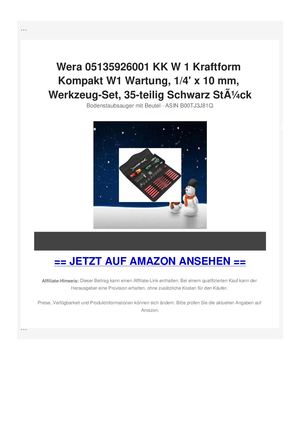 Wera 05135926001 KK W 1 Kraftform Kompakt W1 Wartung, 1/4' x 10 mm, Werkzeug-Set, 35-teilig Schwarz StÃƒÂ¼ck
