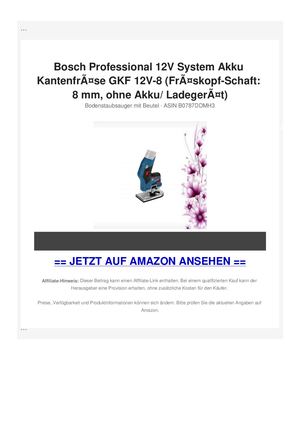 Bosch Professional 12V System Akku KantenfrÃƒÂ¤se GKF 12V-8 (FrÃƒÂ¤skopf-Schaft: 8 mm, ohne Akku/ LadegerÃƒÂ¤t)