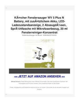 KÃƒÂ¤rcher Fenstersauger WV 5 Plus N Battery, mit zusÃƒÂ¤tzlichem Akku, LED-Ladezustandsanzeige, 2 AbsaugdÃƒÂ¼sen, SprÃƒÂ¼hflasche mit Mikrofaserbezug, 20 ml Fensterreiniger-Konzentrat