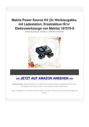 Makita Power Source Kit (2x Werkzeugakku mit Ladestation, Ersatzakkus fÃƒÂ¼r Elektrowerkzeuge von Makita) 197570-9