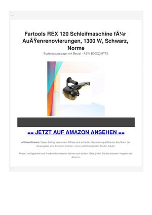 Fartools REX 120 Schleifmaschine fÃƒÂ¼r AuÃƒÂŸenrenovierungen, 1300 W, Schwarz, Norme