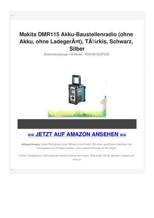 Makita DMR115 Akku-Baustellenradio (ohne Akku, ohne LadegerÃƒÂ¤t), TÃƒÂ¼rkis, Schwarz, Silber