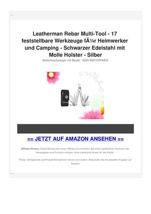 Leatherman Rebar Multi-Tool - 17 feststellbare Werkzeuge fÃƒÂ¼r Heimwerker und Camping - Schwarzer Edelstahl mit Molle Holster - Silber