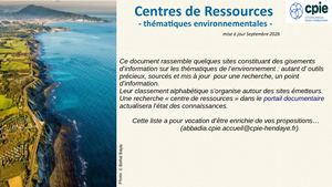 Centres Ressources - Environnement