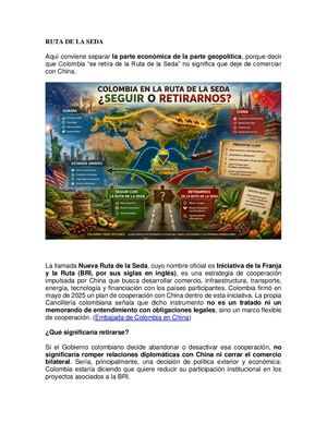 Colombia Que Hacer Ante La Ruta De La Seda