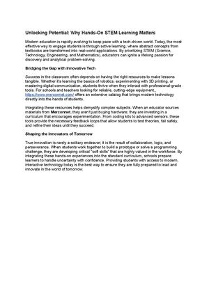 Unlocking Potential Why Hands On Stem Learning Matters
