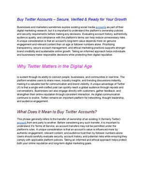 Buy Twitter Accounts – Secure, Verified & Ready For Your Growth