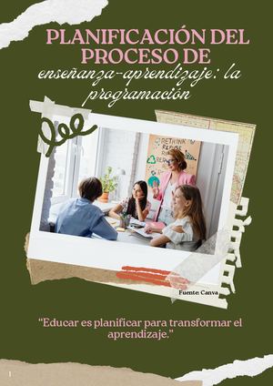 Planificación del proceso de enseñanza-aprendizaje: la programación