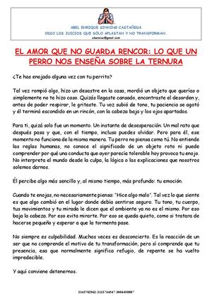 El Amor Que No Guarda Rencor