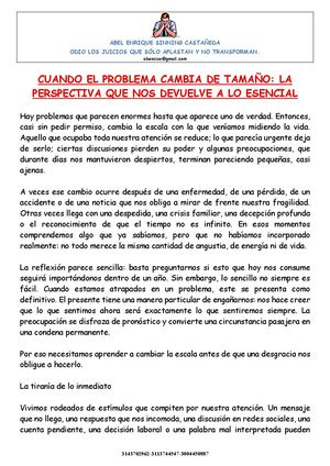 Cuando El Problema Cambia De Tamaño