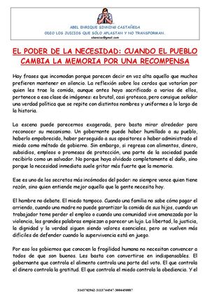 El Poder De La Necesidad