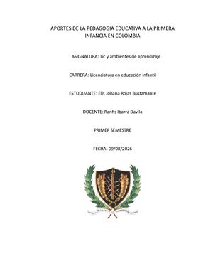 Aportes De La Pedagogia Educativa A La Primera Infancia Elis 2