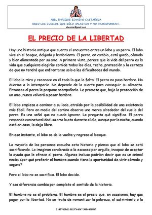 El Precio De La Libertad