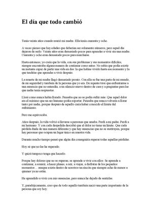 El dia que todo cambió