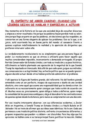 El Espíritu De Abrir Camino