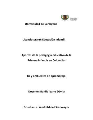 Aportes A La Pedagia Educativa A La Primerainfancia En Colombia Yandri Mulet