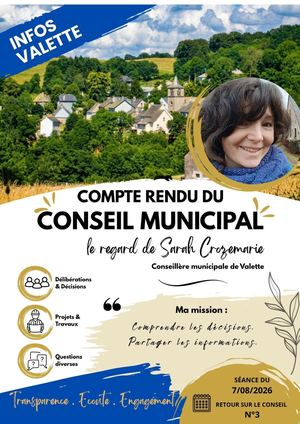Compte Rendu Conseil Municipal De Valette 8 Août 26