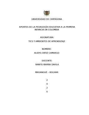 Aportes De La Pedagogía Educativa A La Primera Infancia En Colombia