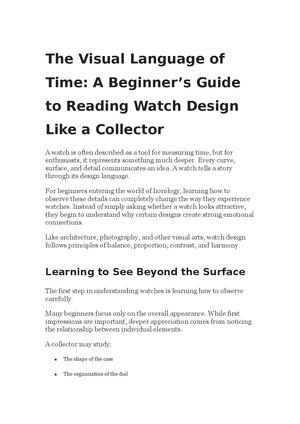 The Visual Language Of Time