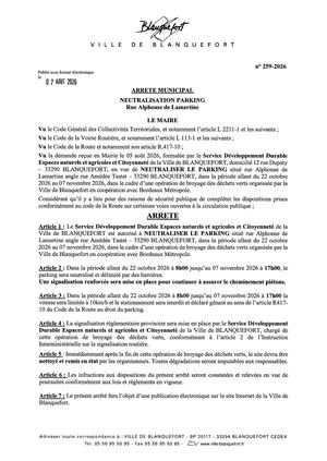 Arrêté n°259-2026