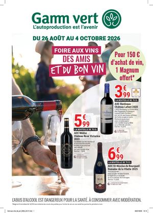Tract Foire aux vins Gamm Vert Jardineries Monplaisir