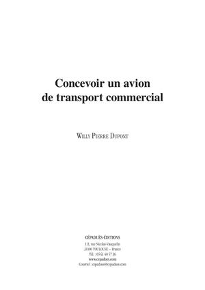 Extrait 2318 Concevoir un avion de transport commercial
