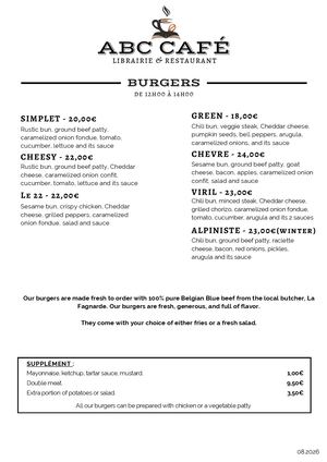 Abccafé Menu Eng