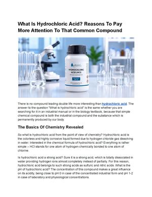 What Is Hydrochloric Acid Reasons To Pay More Attention To That Common Compound