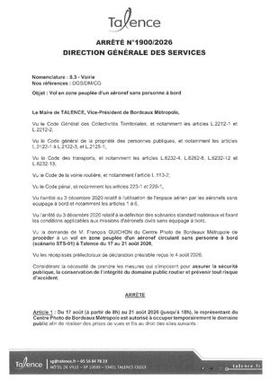Arrete 1900 2026 Vol En Zone Peuplee Aeronef Du 11 Au 14 08 2026 Publié Le 10 08 2026