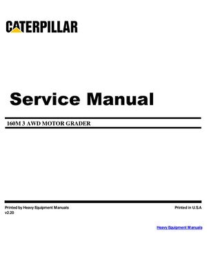 Caterpillar 160M 3 AWD Motor Grader Service Manual PDF